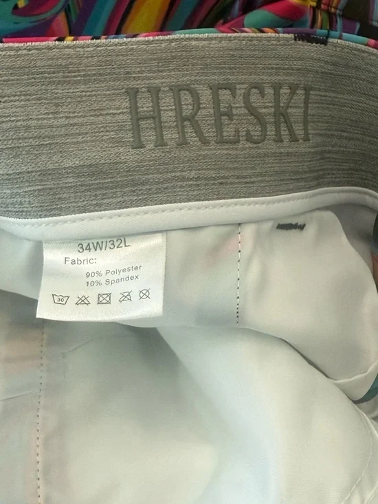 HRESKI Abstract Disco Golf Pants size 34x32 - Picture 4 of 4